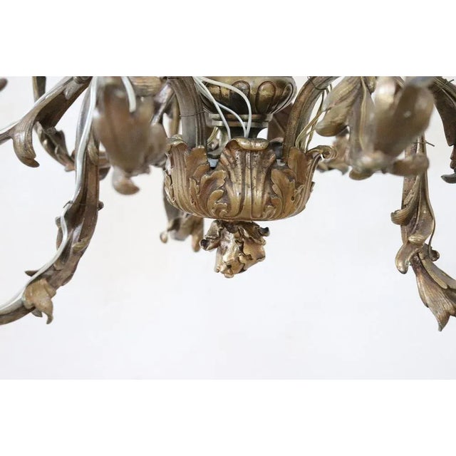 Art Nouveau Bronze Chandelier, 1900s For Sale - Image 3 of 12