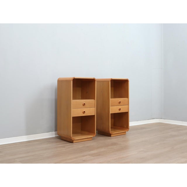 Tall Vintage Birch Wood Bedside Tables, 1970s, Set of 2 For Sale - Image 17 of 17