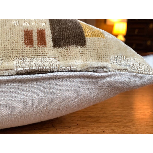 Custom Pillows With Clarence House Cut Velvet Fabric - A Pair For Sale - Image 11 of 14