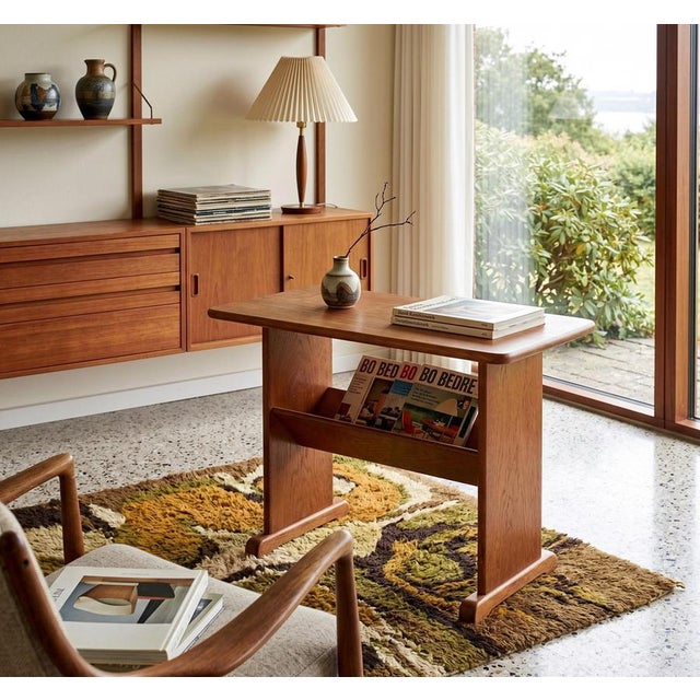 Vintage Oak Magazine Holder, Denmark, 1960s For Sale - Image 3 of 10