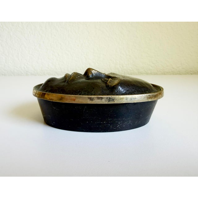Bronze Oval Box With Sculpted Face by Nelles Studio, 1989 For Sale - Image 4 of 10