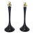 Pair of Sculptural Mid-Century Laurel Table Lamps in Matte Black For Sale