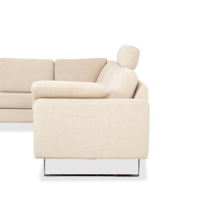 Conseta Corner Sofa in Beige, Cream, and Sand Fabric with Chrome Legs from Cor For Sale - Image 14 of 15