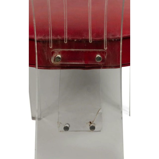 Set of 10 Acrylic Lucite Modern Hollywood Regency Shell Back Grosfeld House Style Dining Side Chair For Sale - Image 11 of 12