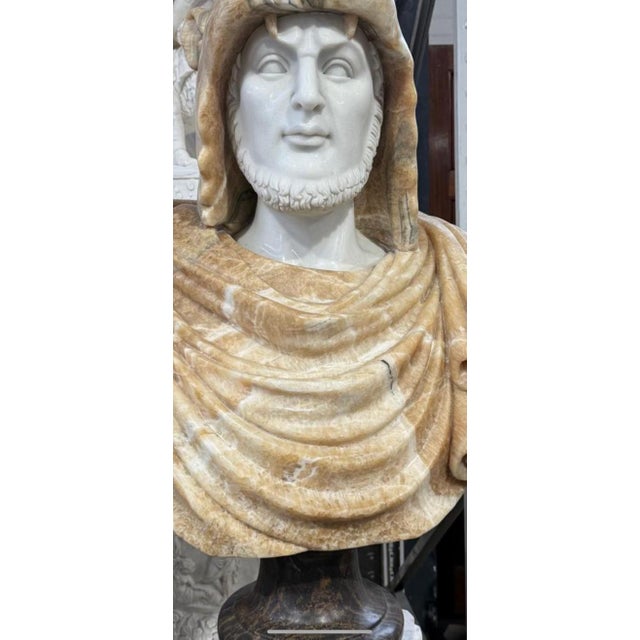 Alexander the Great Bust Sculpture, 20th Century, Marble For Sale - Image 5 of 6