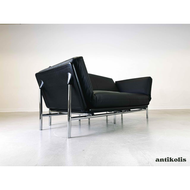 Vintage Rataplan Sofa in Black Leather by Roberto Tapinassi for Dema ...