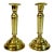 Mid-Century Boho Chic Patinated Brass Candle Holders - A Pair For Sale