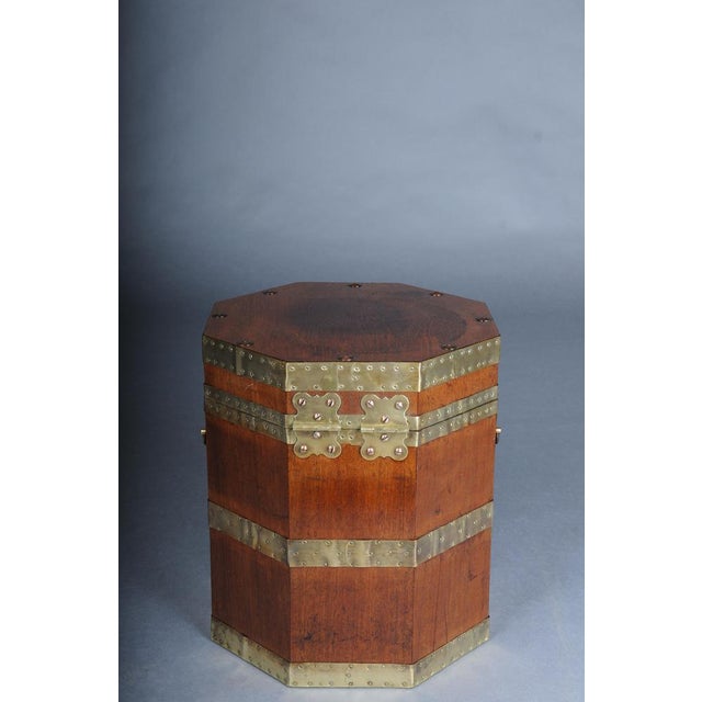 Wood Antique English Mahogany Chest with Brass Fittings For Sale - Image 7 of 14