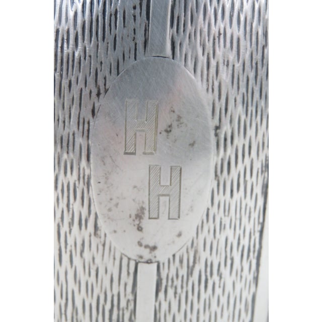 Early 20th Century Evans Early 1900s Monogrammed Whiskey Hip Flask Evans Nickel Silver 4714b For Sale - Image 5 of 15