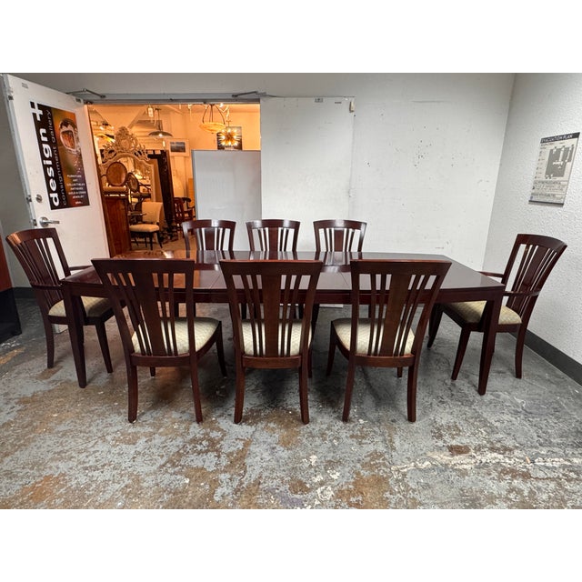 Stickley Stickley Bayonne Dining Extension Table + Eight Chairs, Set For Sale - Image 4 of 12