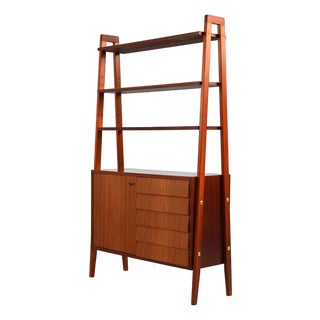Scandinavian Mahogany Bookcase with Storage, 1960s For Sale