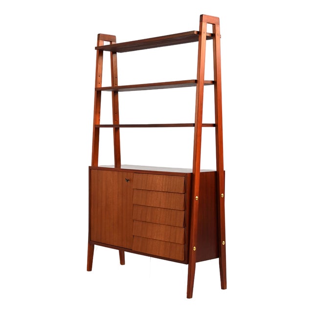 Scandinavian Mahogany Bookcase with Storage, 1960s For Sale