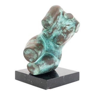 Bronson Nude Torso Verdigris Patinated Bronze For Sale