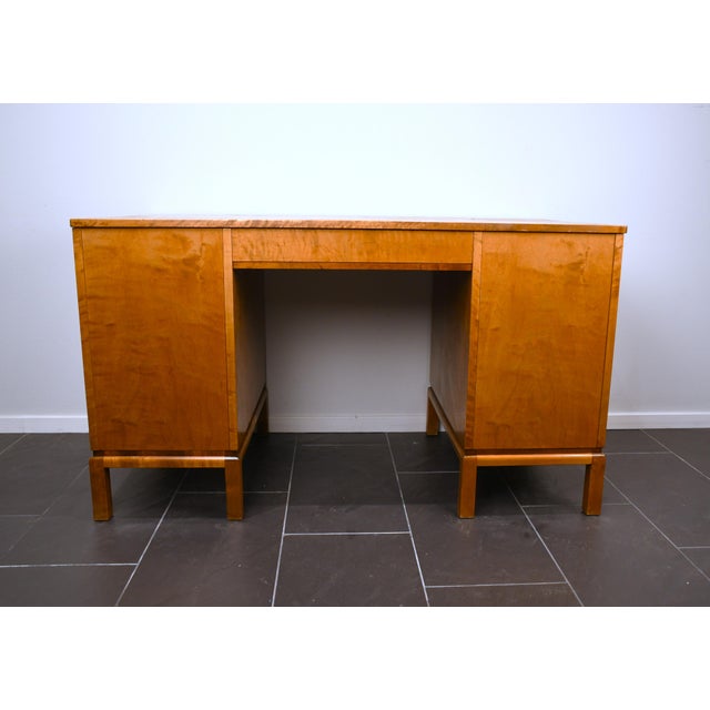 Swedish Grace Flamed Birch and Macassar Desk from Svenska Möbelfabrikerna SMF, Early 1920s For Sale - Image 6 of 10
