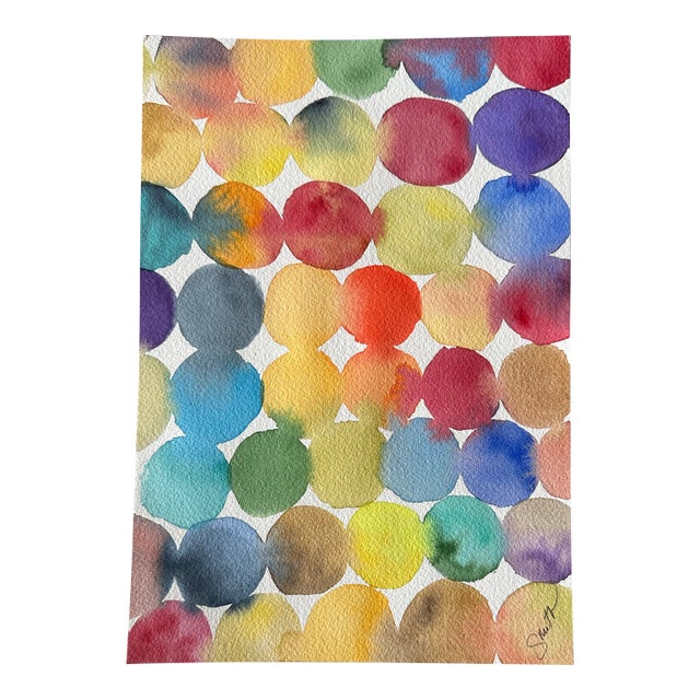 Signed Original Watercolor Abstract by Nancy Smith For Sale