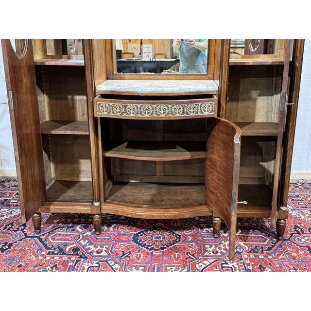 Art Deco Period Sideboard in Mahogany, Oak and Marble Top, 1930s For Sale - Image 16 of 18