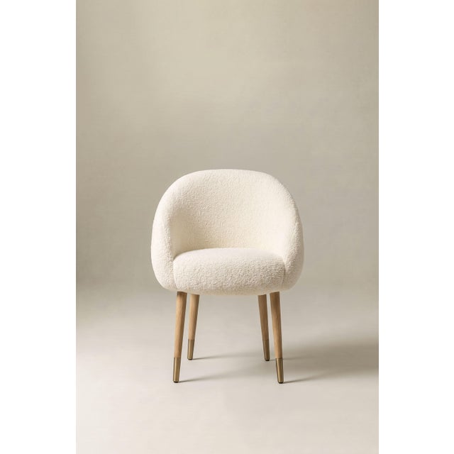Not Yet Made - Made To Order Niemeyer Dining Chair in Oak and White Bouclé from Insidherland For Sale - Image 5 of 6
