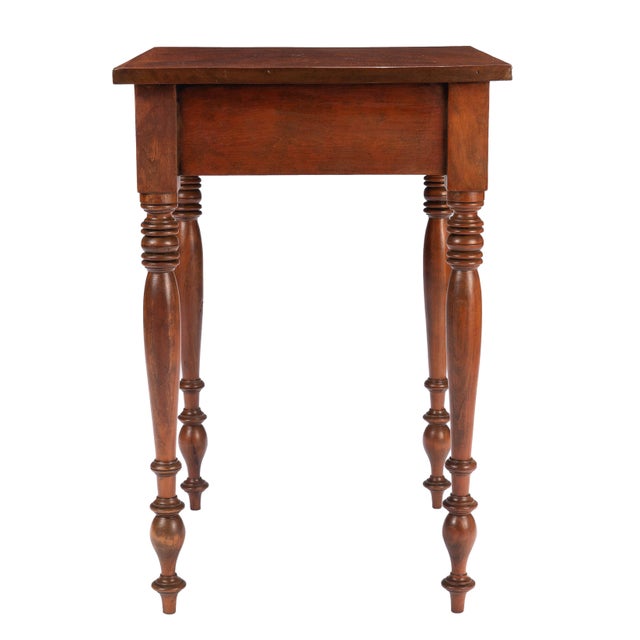 Wood Upper Connecticut Valley Sheraton Curly Birch One-Drawer Stand, C. 1820 For Sale - Image 7 of 17
