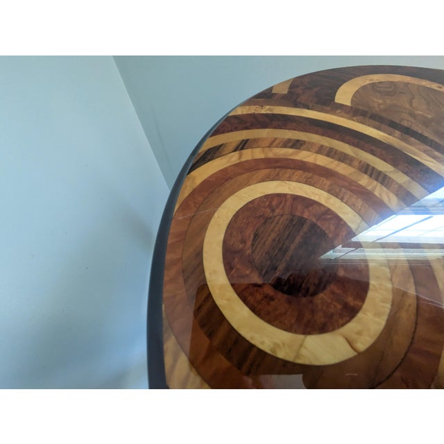Signed Giuseppe Mastellone Italian Multi-Wood Marquetry Inlaid Two-Tier Side Table For Sale - Image 10 of 13