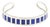 Late 20th Century Geometric Sterling Silver and Lapis Lazuli Inlay Cuff Bracelet For Sale