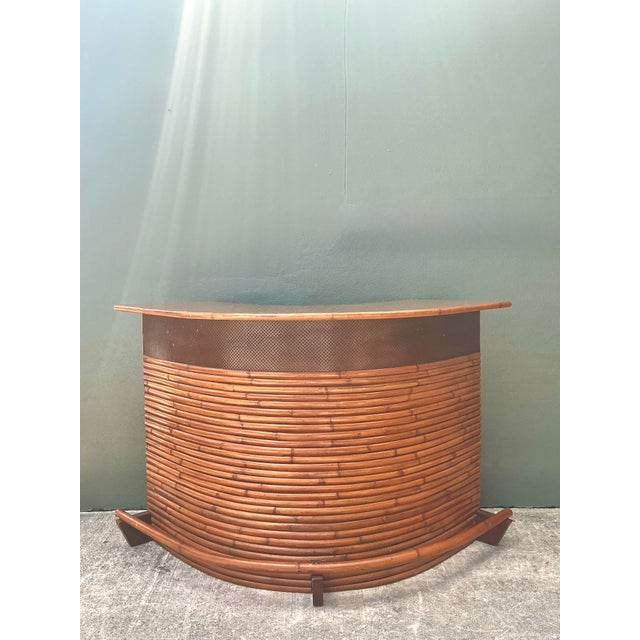 Vintage Bent Rattan Boomerang Dry Bar For Sale - Image 10 of 12