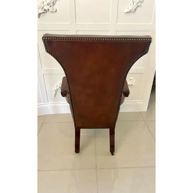 Antique William IV Library Chair in Leather and Mahogany, 1830 For Sale - Image 6 of 12