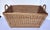 Wood Vintage 1940s European Woven Wicker Rectangular Market Basket For Sale - Image 7 of 12