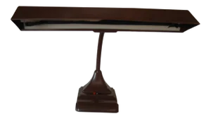 Mid Century Brown Enamel Fluorescent Gooseneck Desk Lamp by Art Specialty