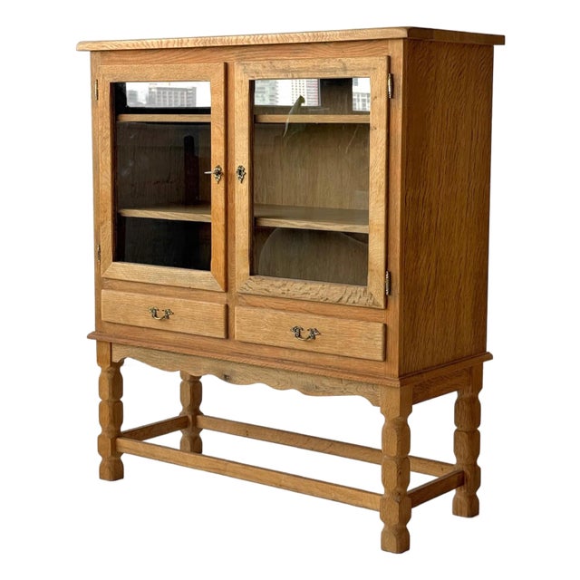 Kjaernulf Style Carved Oak Cabinet For Sale