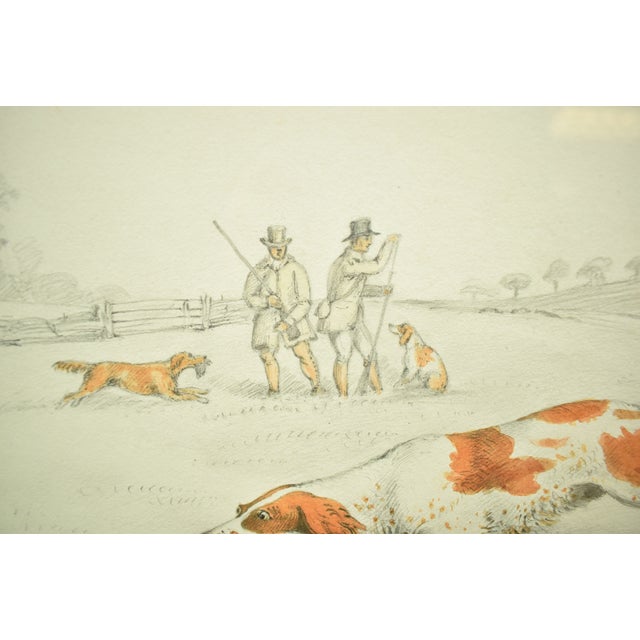 Mid 19th Century "Two Huntsmen Quail Shooting in a Field" Drawing by Henry Alken For Sale - Image 10 of 11
