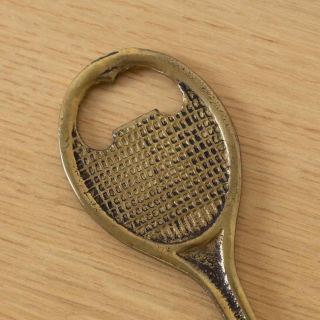 1950s French Brass Tennis Bottle Opener For Sale - Image 4 of 8
