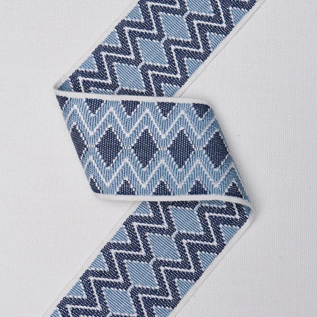 Schumacher SAMPLE - Schumacher X A Rum Fellow Pinula Tape In Tide For Sale - Image 4 of 4