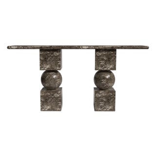 Axis Emperador Dark Marble Console Table 63" For Sale