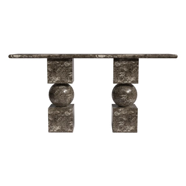 Axis Emperador Dark Marble Console Table 63" For Sale
