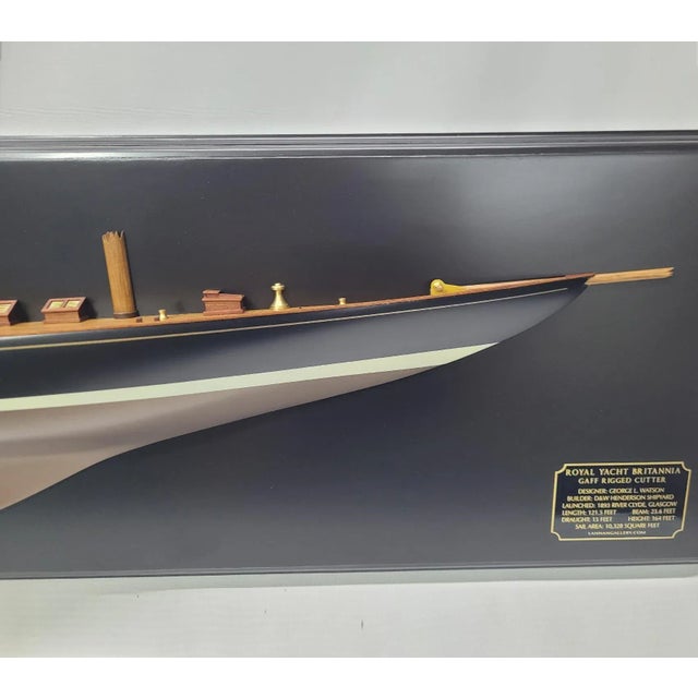 Black Half Model of the King’s Yacht Britannia For Sale - Image 8 of 12