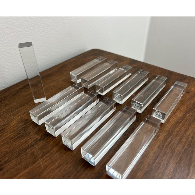 Vintage Mid-Century Modern Baccarat Cut Crystal 12 Knife Rests with Original Box For Sale - Image 13 of 18