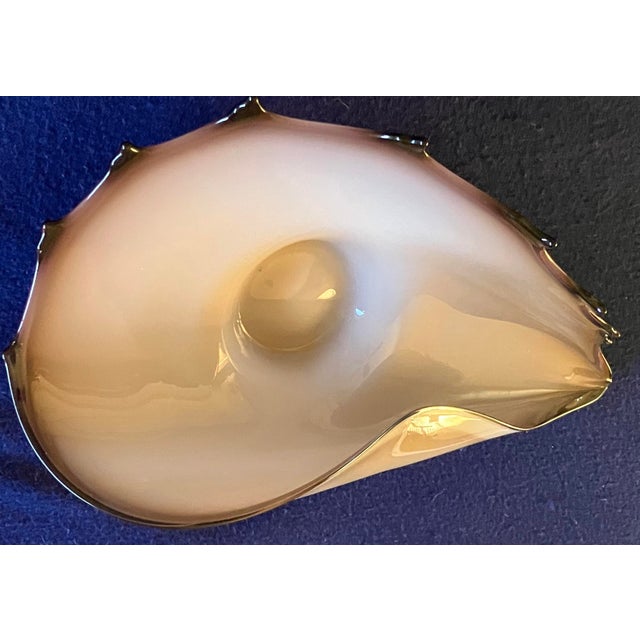 17" Nautical-Style Hand Blown 3-Lb Centerpiece Art-Glass Conch For Sale - Image 11 of 14