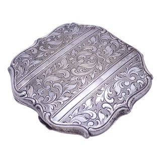 Art Nouveau Powder with Mirror and Silver Plate, France, 1890s For Sale