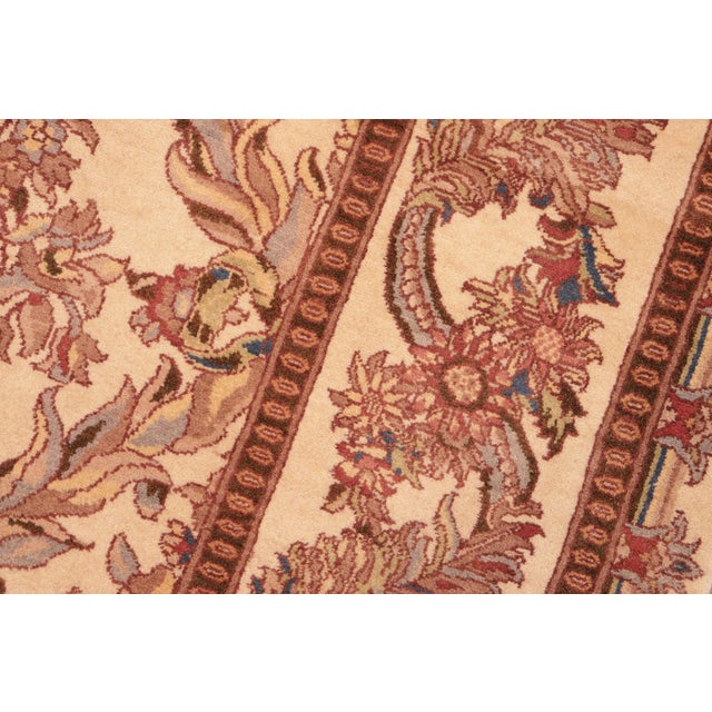 1990s Shabby Chic Trellis 1990's Pak-Persian Ivory/Pink Wool Rug - 6'2'' X 9'3'' For Sale - Image 5 of 9