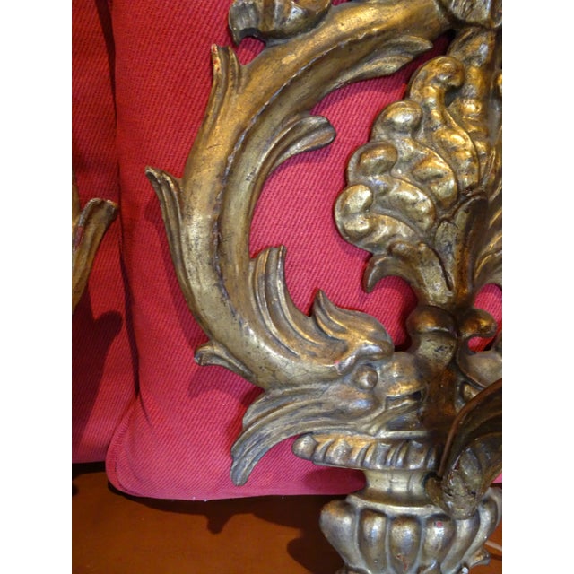 19th Century Italian Giltwood Sconces, a Pair For Sale - Image 4 of 13