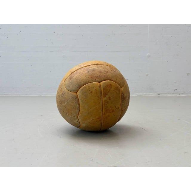Vintage Leather Medicine Ball, 1940s For Sale - Image 11 of 11