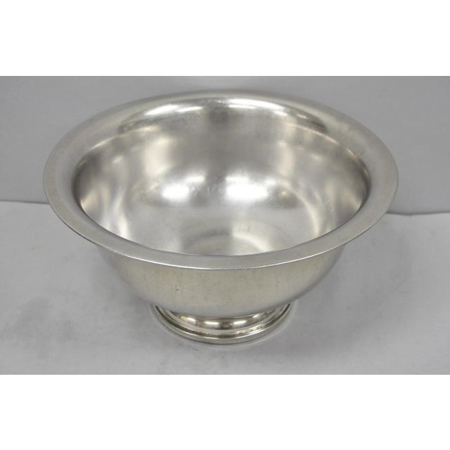 Modern Vintage Modern Stainless Steel Metal Punchbowl Champagne Wine Chiller Ice Bucket For Sale - Image 3 of 14