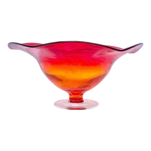 Vintage MCM Tequila Sunrise Colored Art Glass Bowl