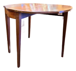 Mid 20th Century Mahogany Swing-Leg Gateleg Accent Table With Inlaid Edge Detail