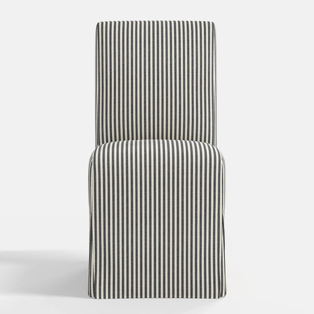 Cloth & Company Stoffer Home x Cloth & Company Lindy Slipcover Dining Chair in Jane Stripe Carbon For Sale - Image 4 of 7