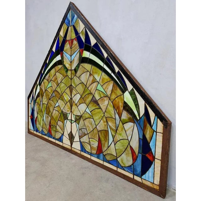 Mid-Century Stained Glass Church Window For Sale - Image 4 of 7