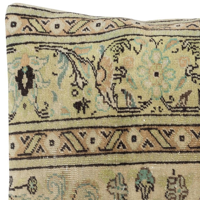 Traditional 19"x19" Handmade Wool Cushion Cover. Handmade Rug Pillow. Rustic Throw Pillow For Sale - Image 3 of 4