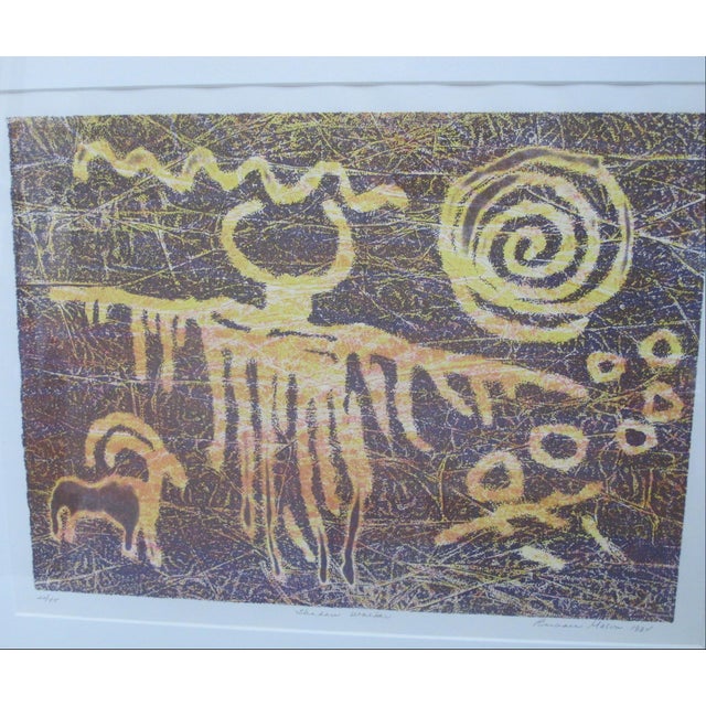 Tribal Barbara Mason Signed Limited Edition Framed Color Lithograph Print Shadow Walker For Sale - Image 3 of 10