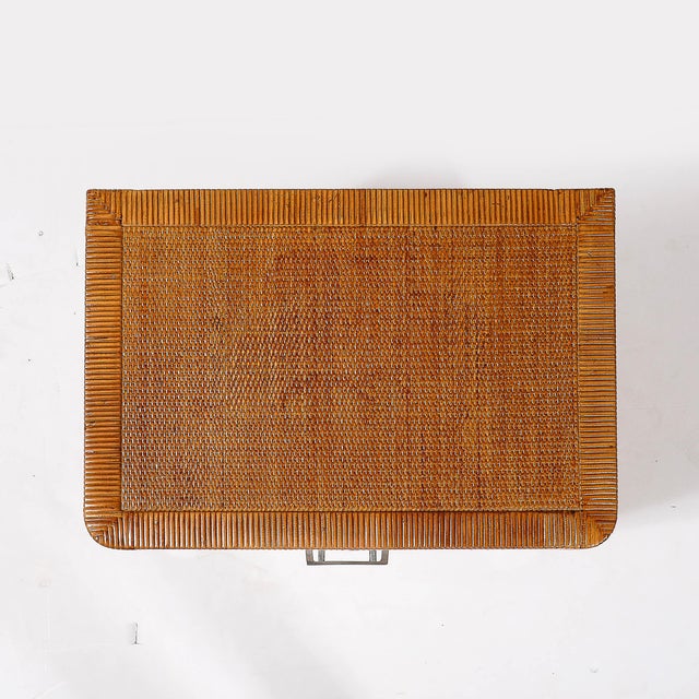 Mid-Century Modern Rattan & Bamboo Wrapped Nightstands Signed Bielecky Brothers For Sale - Image 17 of 18