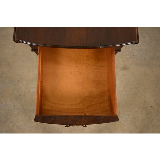 Wood Ethan Allen Georgian Cherry Wood Drop Leaf Pembroke Side Table, Circa 1970s For Sale - Image 7 of 16